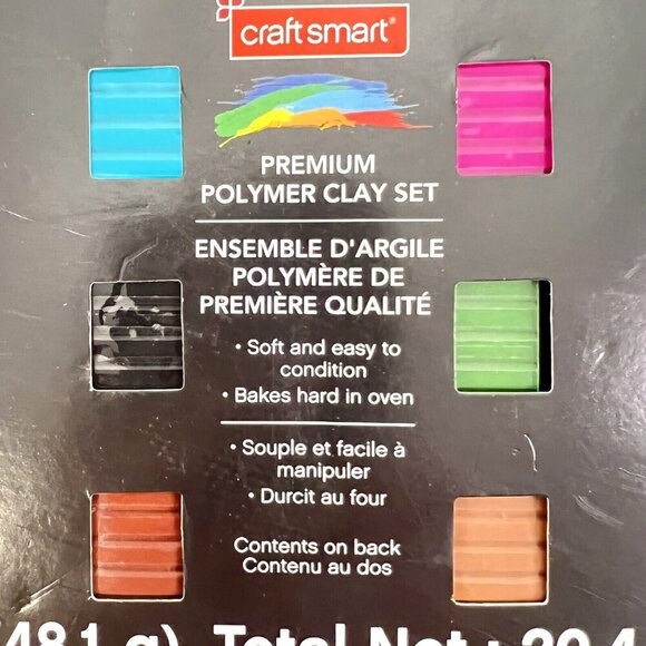 CRAFT SMART NEW! Premium Polymer Clay Set 12 Colors 20.4 oz Total - Picture 4 of 7